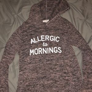 fuzzy long sleeve hooded shirt